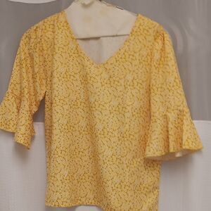 Yellow Floral Women's Top